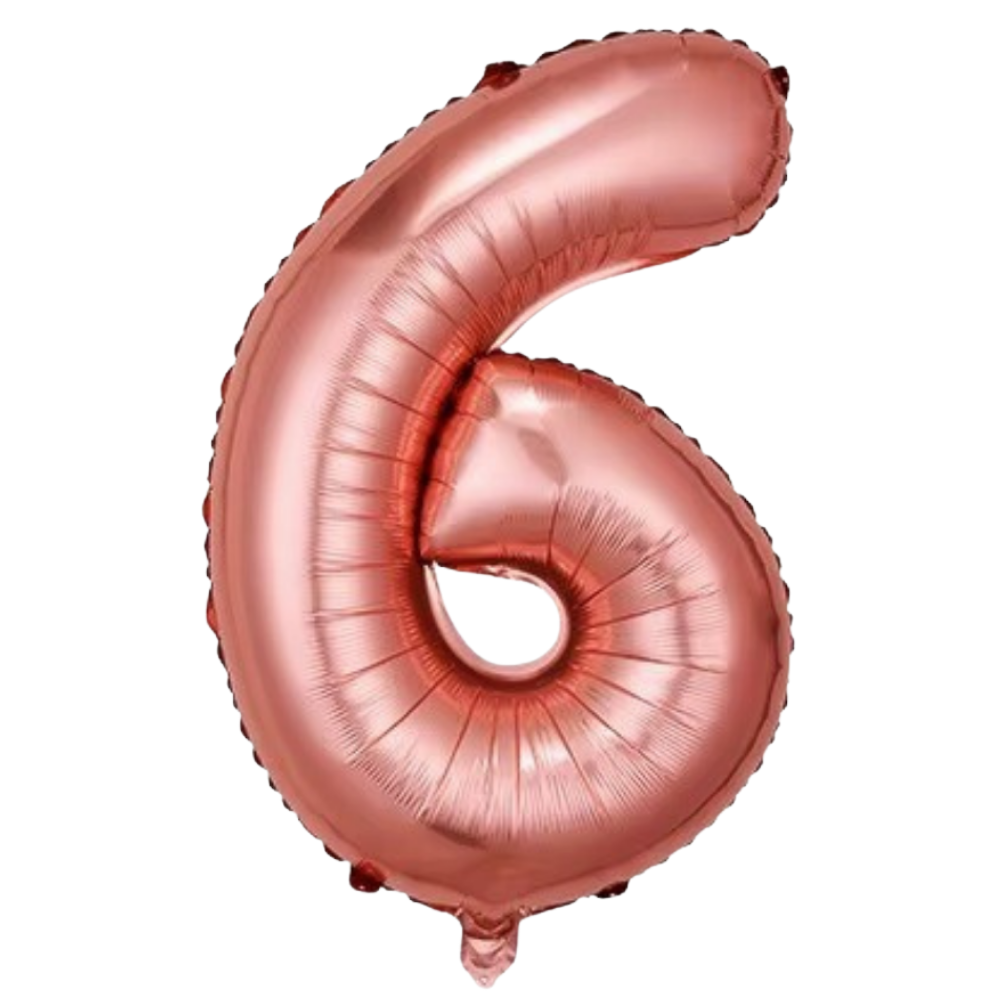 Повітряна куля у вигляді цифри 6 рожеве золото,40 дюймів, фольгована, святкова для дня народження,річниць Кам'янець-Подільський - фото 2