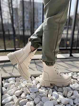 Черевики жіночі GREMMY бежеві натуральна шкіра висота 17 см розмір 39 (4330) Коломыя