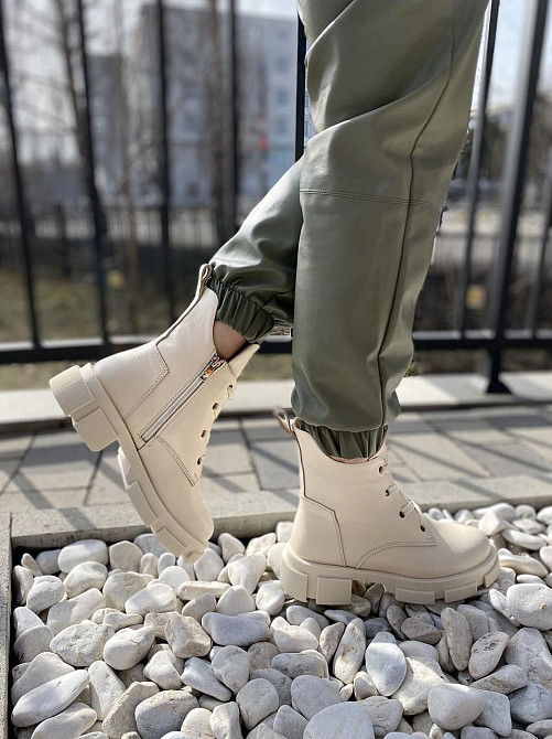 Черевики жіночі GREMMY бежеві натуральна шкіра висота 17 см розмір 39 (4330) Коломыя - изображение 5