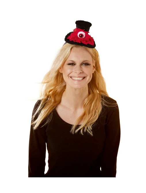 Обруч Капелюх з оком на Хелловін 12 на 22 см чорно-червоний Київ - фото 3