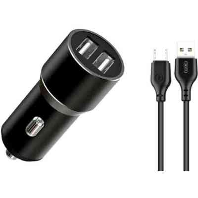 Зарядний пристрій XO TZ09 2.4A/2 USB + cable microUSB Black (XO-TZ09M-BK) Вінниця