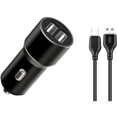 Зарядное устройство XO TZ09 2.4A/2 USB + cable microUSB Black (XO-TZ09M-BK) Винница - изображение 1