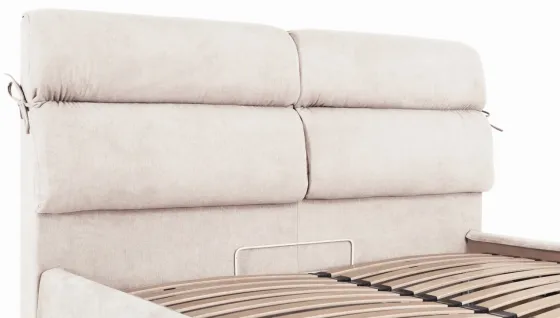 Ліжко Двоспальне Edinburgh Comfort 160 х 200 см Місті Milk З підйомним механізмом та нішою для білизни Бежевий Дніпро
