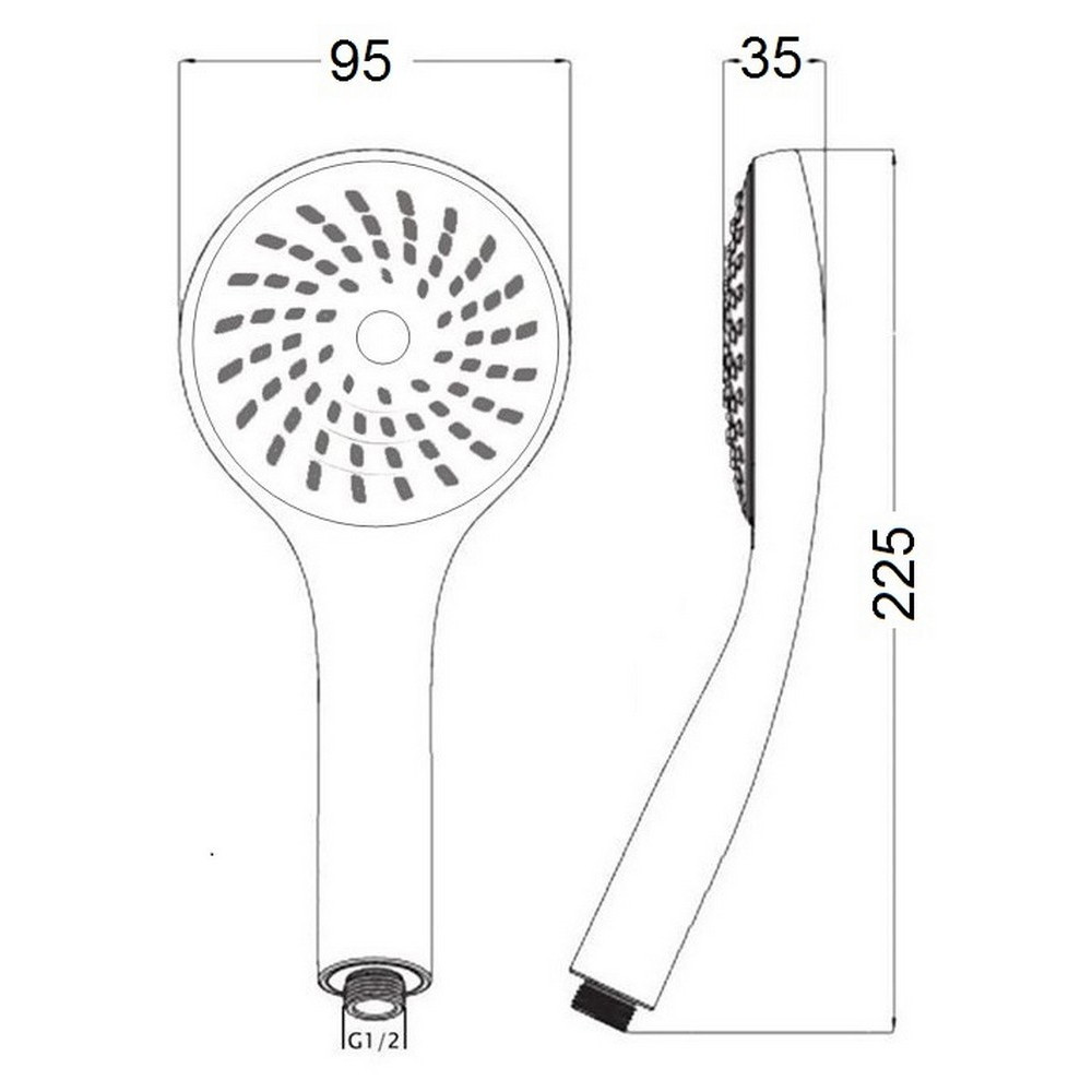 Лійка для ручного душу Lidz Niagara 01 98 мм округла LDNIA01CRM22034 Chrome Київ - фото 11