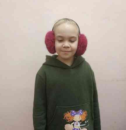 Наушники меховые детские из кролика Малиновый Харьков