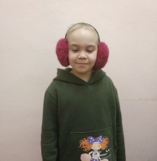 Наушники меховые детские из кролика Малиновый Харьков - изображение 4