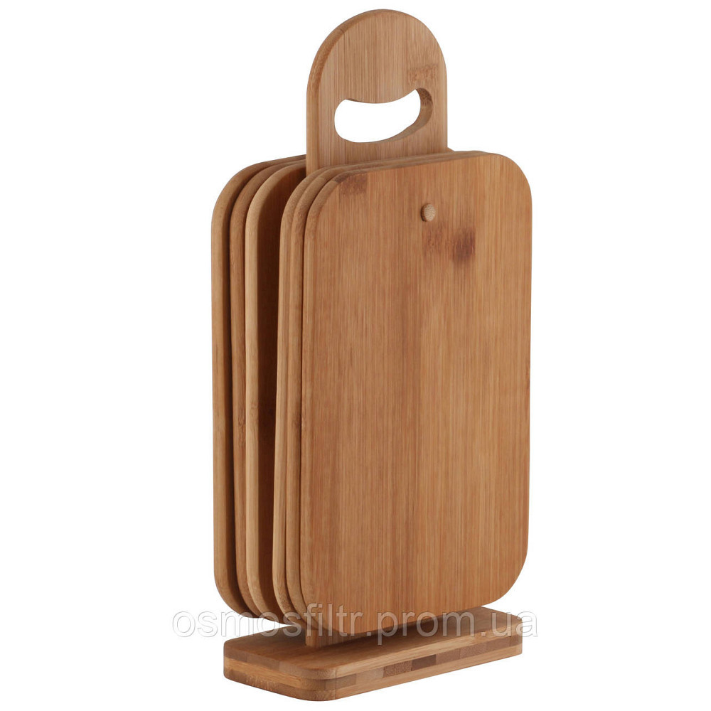 Набір обробних дошок Axentia БАМБУК 6 шт на підставці розмір дошок 22x0.8x15 см (260467) Київ - фото 1
