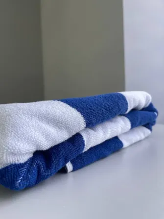 Пляжное полотенце махровое Ideal Textile в полоску 90х170 см (56860346) синя смужка Черновцы - изображение 4