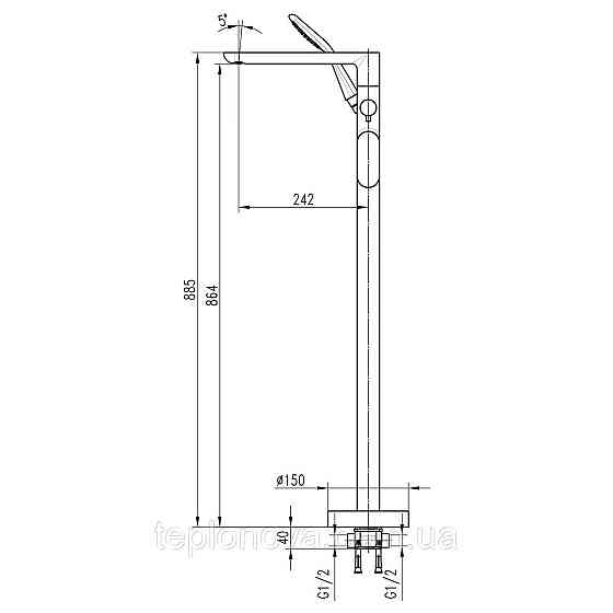 Змішувач для ванни TOPAZ BARTS TB 07113-H36 Чернівці