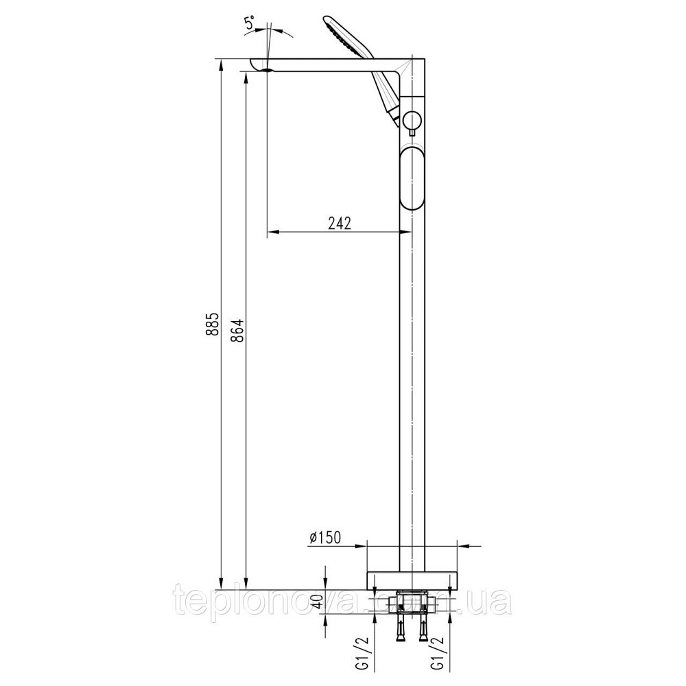 Змішувач для ванни TOPAZ BARTS TB 07113-H36 Чернівці - фото 6