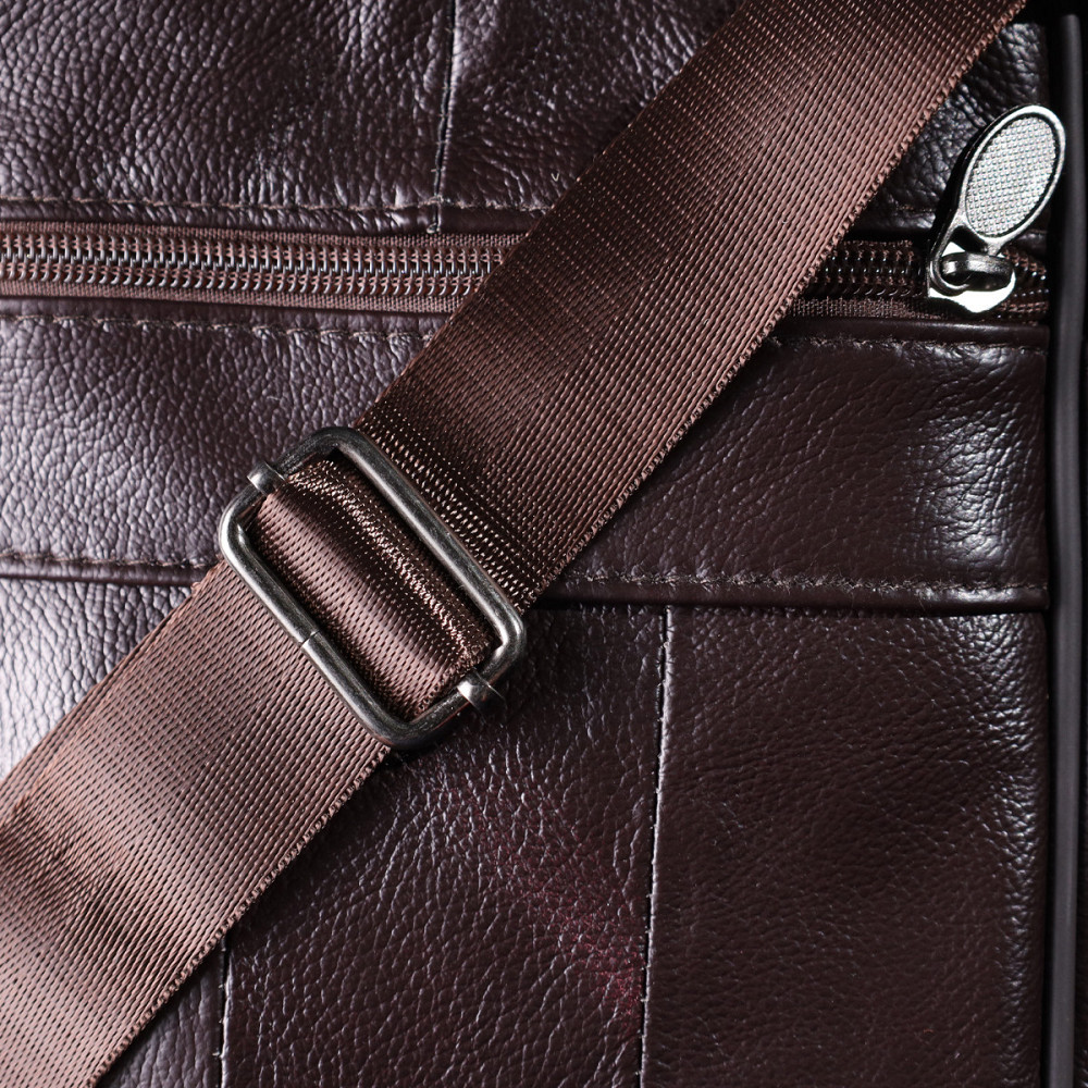 Невелика вертикальна сумка з ручкою для чоловіків з натуральної шкіри Коричневий (Vintage) Київ - фото 4