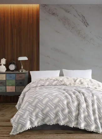 Муслиновое покрывало Mavi 230х250 см Голубой Коломия