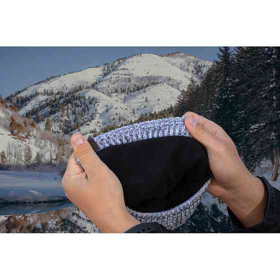 Водонепроникна шапка Dexshell Heathered Rib Knit Beanie, onesize (56-58 см), біло-сіра Київ
