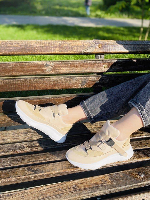 Abbi Кроссовки женские ABBI бежевые натуральная кожа 39р. (CORI-02) Коломия - фото 5