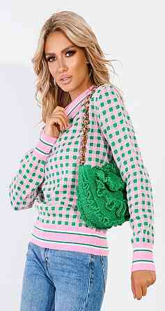 Красивый свитер в клетку (42-46) Киев