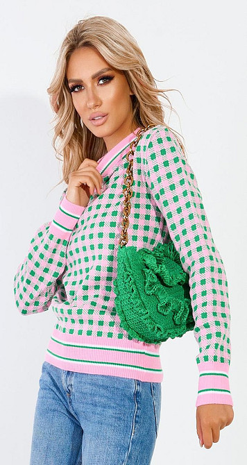 Красивый свитер в клетку (42-46) Киев - изображение 1