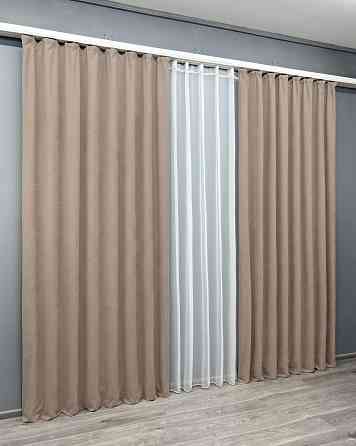 Комплект готових штор VR-Textil Мікровелюр Petek YL № 2016ш Какао 200х270 см 2 шт (32-370) Київ