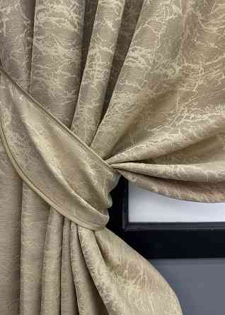 Комплект коротких штор VR-Textil Жакард Viva Marmo № 1787ш Бежевий 130х170 см 2 шт (35-0374) Київ