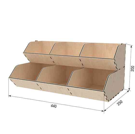 Диспенсер EKOSTAR из фанеры 6 ячеек 440х250х200 Киев