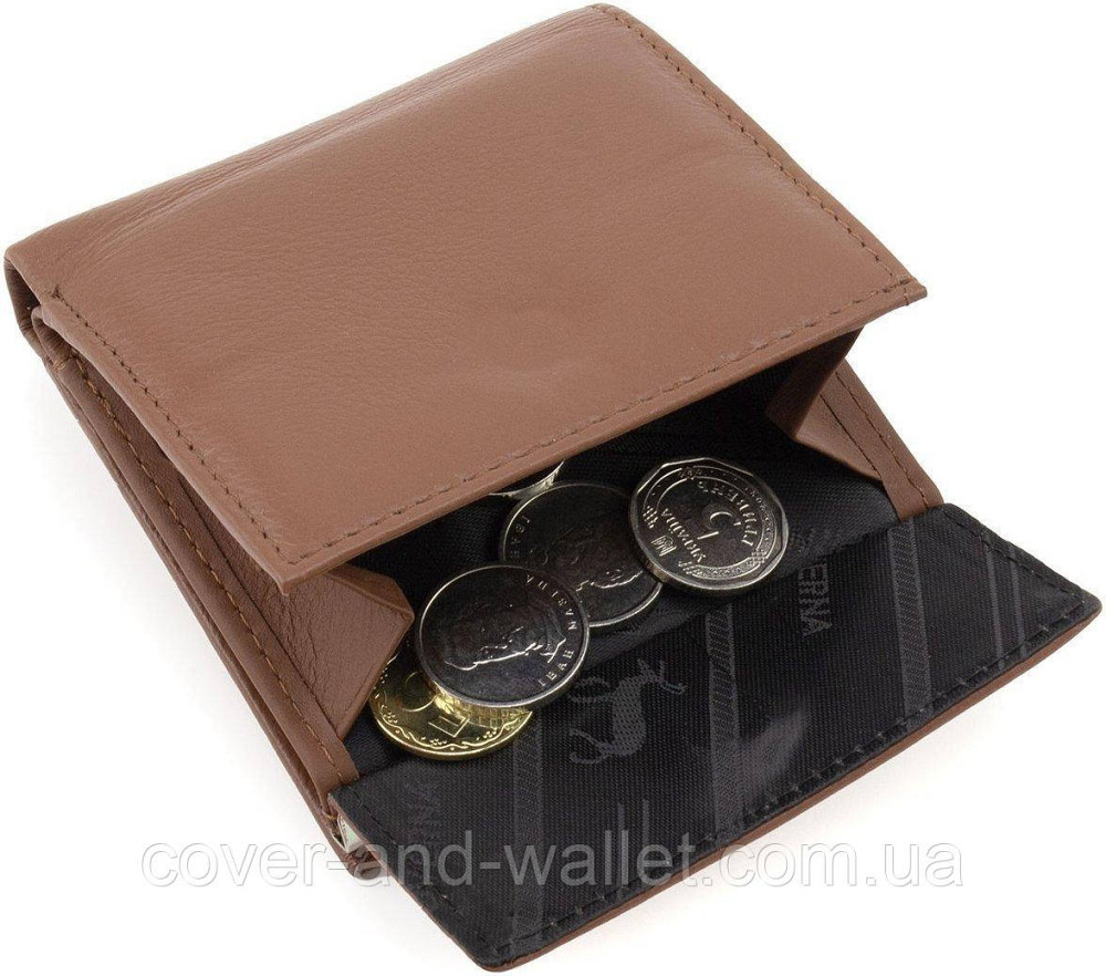 Коричневый женский кошелек небольшого размера из натуральной кожи Marco Coverna MC 213 Киев - изображение 4