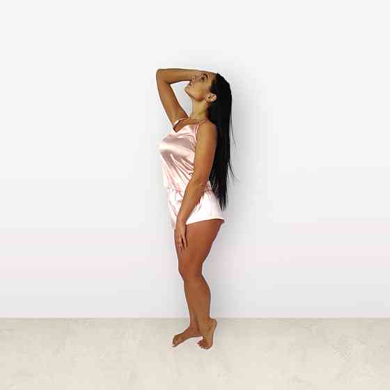 Пижама женская атласная Пудровый 3XL Харьков