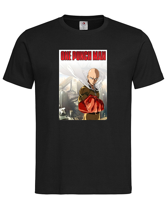 Футболка «One Punch Man» — сила в одному ударі Чорний, M Городище - фото 1