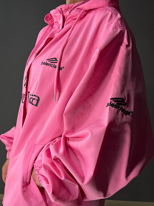 Куртка женская Lady Yep 9096 ветровка оверсайз удлиненная с капюшоном и надписями, розовый, one size Киев - изображение 17