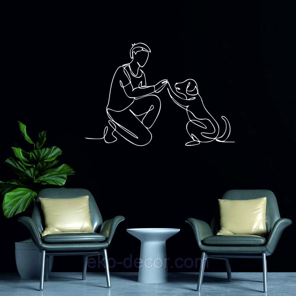 Декоративне настінне Панно «Домашний вихованець» Декор на стіну 110*75 см, Білий Київ - фото 5