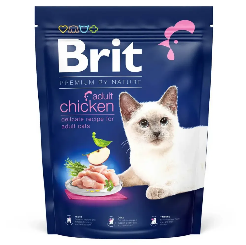 Сухий корм Бріт Brit Premium by Nature Cat Adult Chicken з куркою для котів, 300 г Вінниця - фото 1
