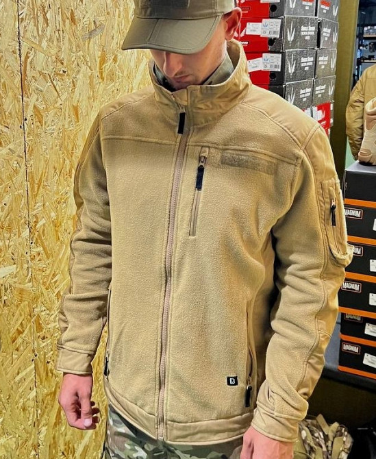 Армійська флісова куртка Brandit матеріал Rip-Stop (Койот) M Вінниця - фото 3