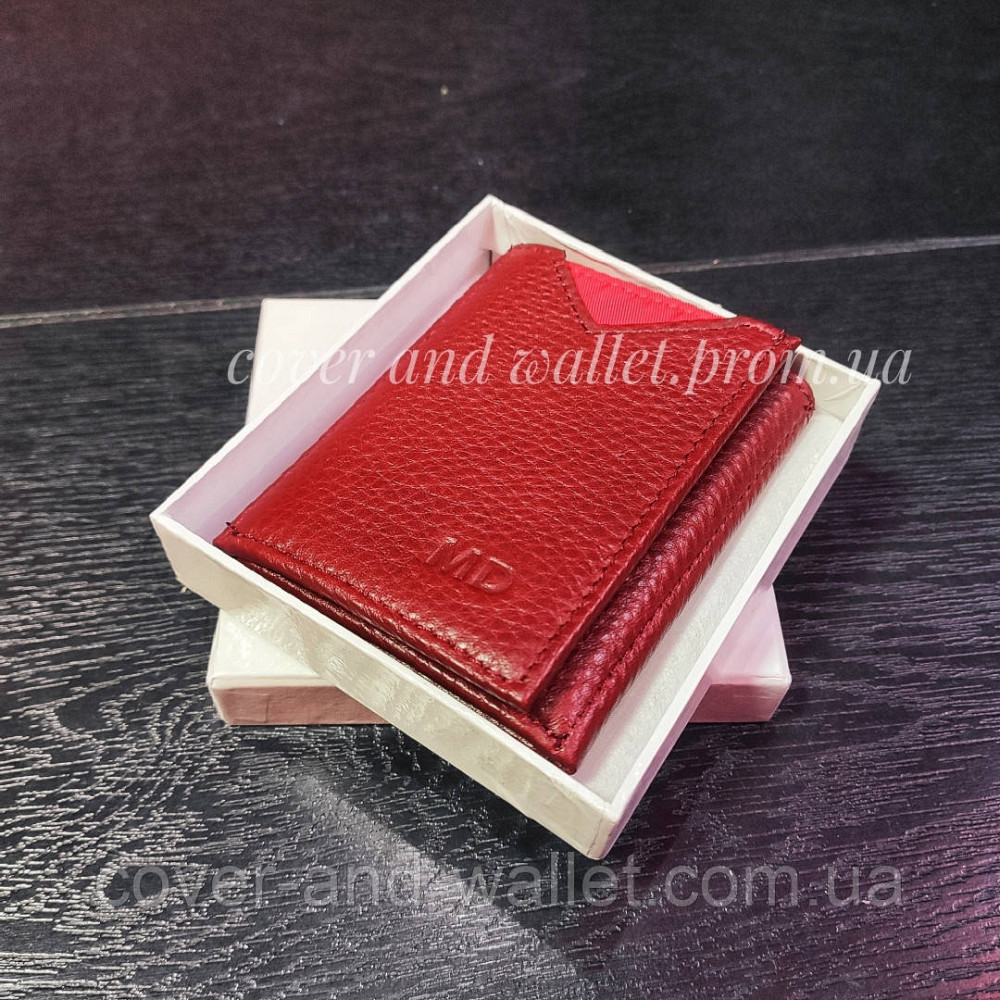 Жіночий міні гаманець із натуральної шкіри червоного кольору MD 610 Київ - фото 2
