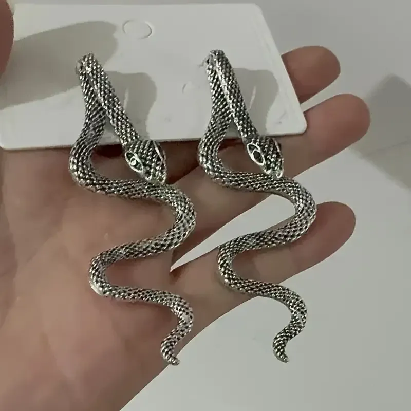 Серьги «Змея» длинные – античное серебро, пара Киев - изображение 2