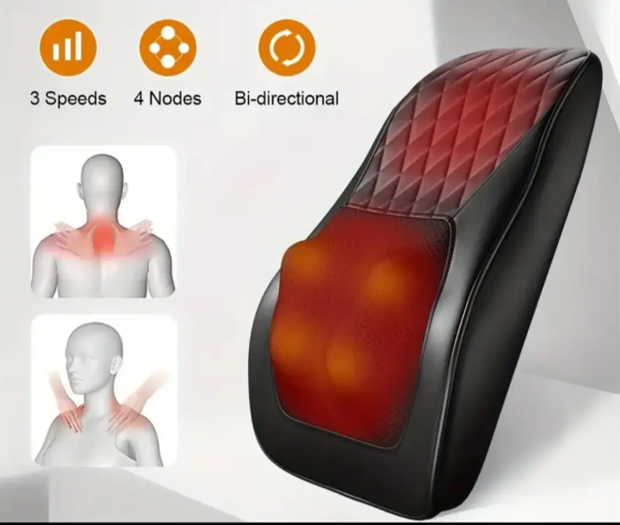 Массажная подушка SL-25 для спины и шеи с подогревом (Черный) Киев