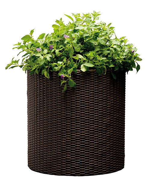 Горщик для квітів Keter 18 л. Cylinder Planter Medium, коричневий Київ - фото 1