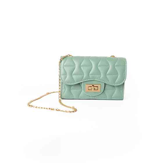 Сумка женская через плечо, сумочка клатч со стеганым узором и ручкой-цепочкой, Оливковый Каменец-Подольский