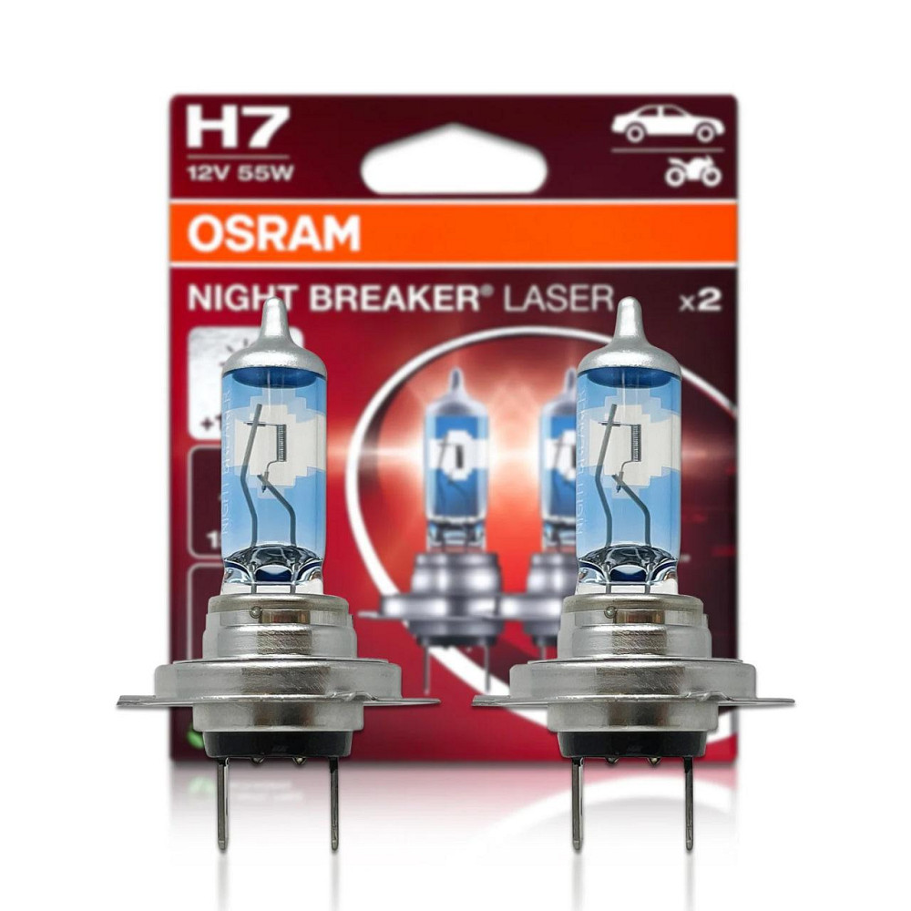 Комплект галогенових ламп OSRAM H7 64210NL-2HB Night Breaker LASER NG +150% 55W 12V PX26d (2 шт) Харків - фото 10