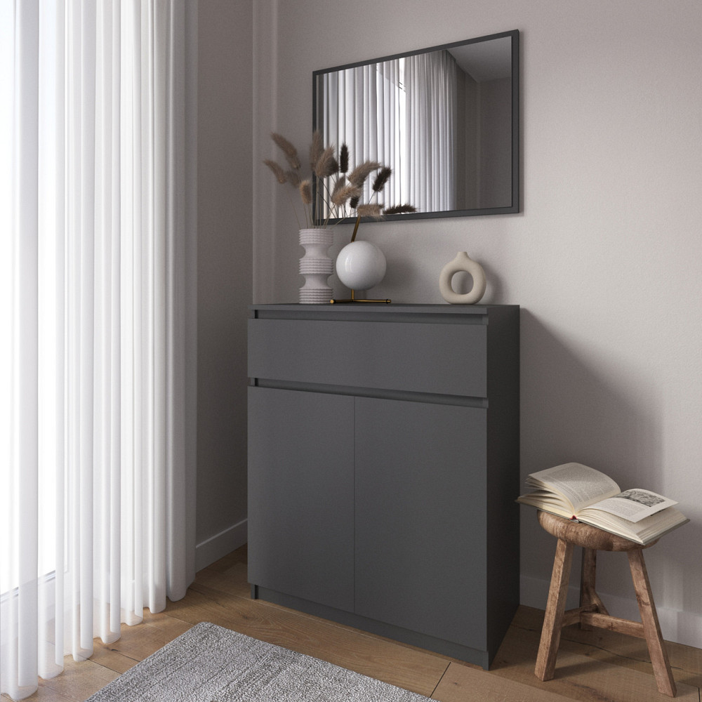 Комод тумба VAYS R-23, з шухлядою та відділенням з полицями, без ручок, ЛДСП, 80×40×98 см - для дому, спальні, передпокою Львів - фото 7