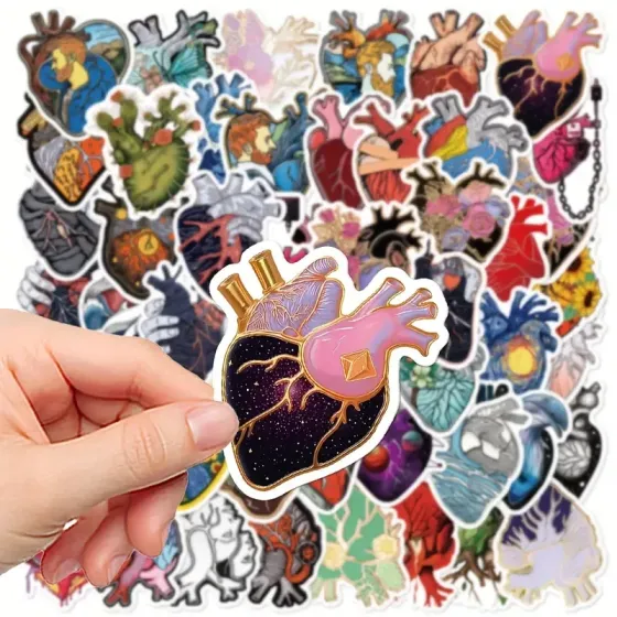 Набор стикеров «Анатомические сердца» – 50 штук Киев