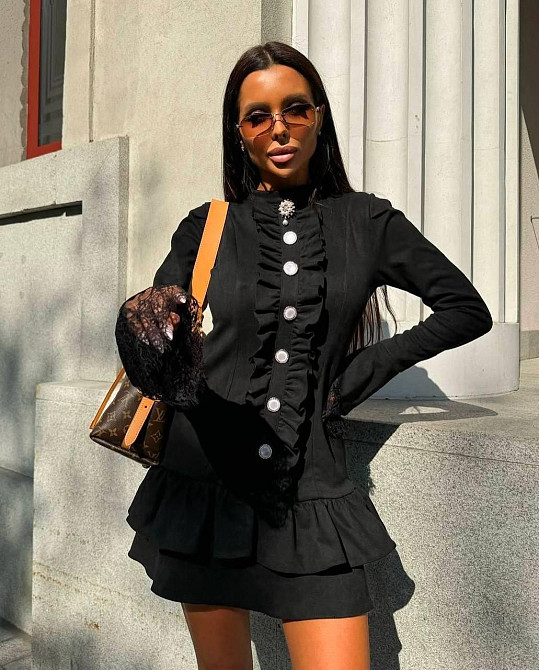 Жіноча стильна вечірня міні сукня замш на дайвінгу Одеса - фото 5