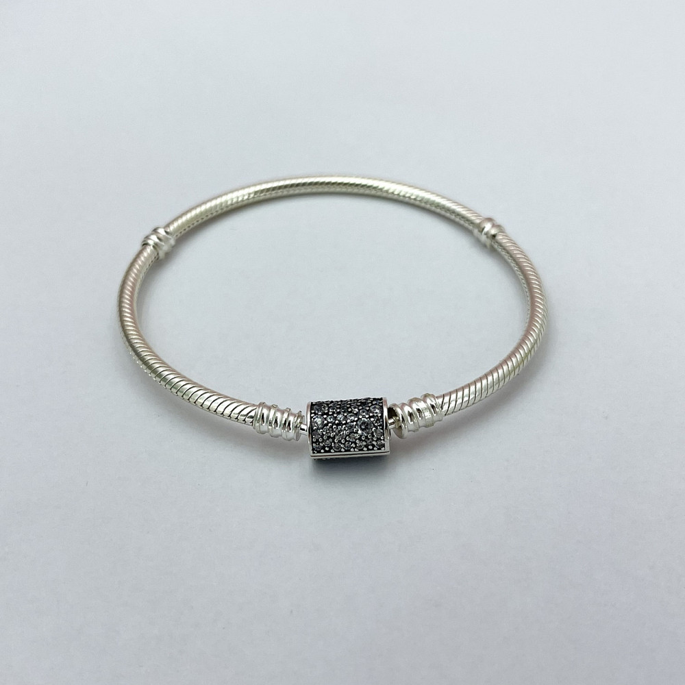 Срібний браслет для намистин Пандораіз застібкою Pave MasterSem Київ - фото 1