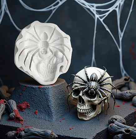 Молд силиконовый Череп 108 на 120 мм серый Киев