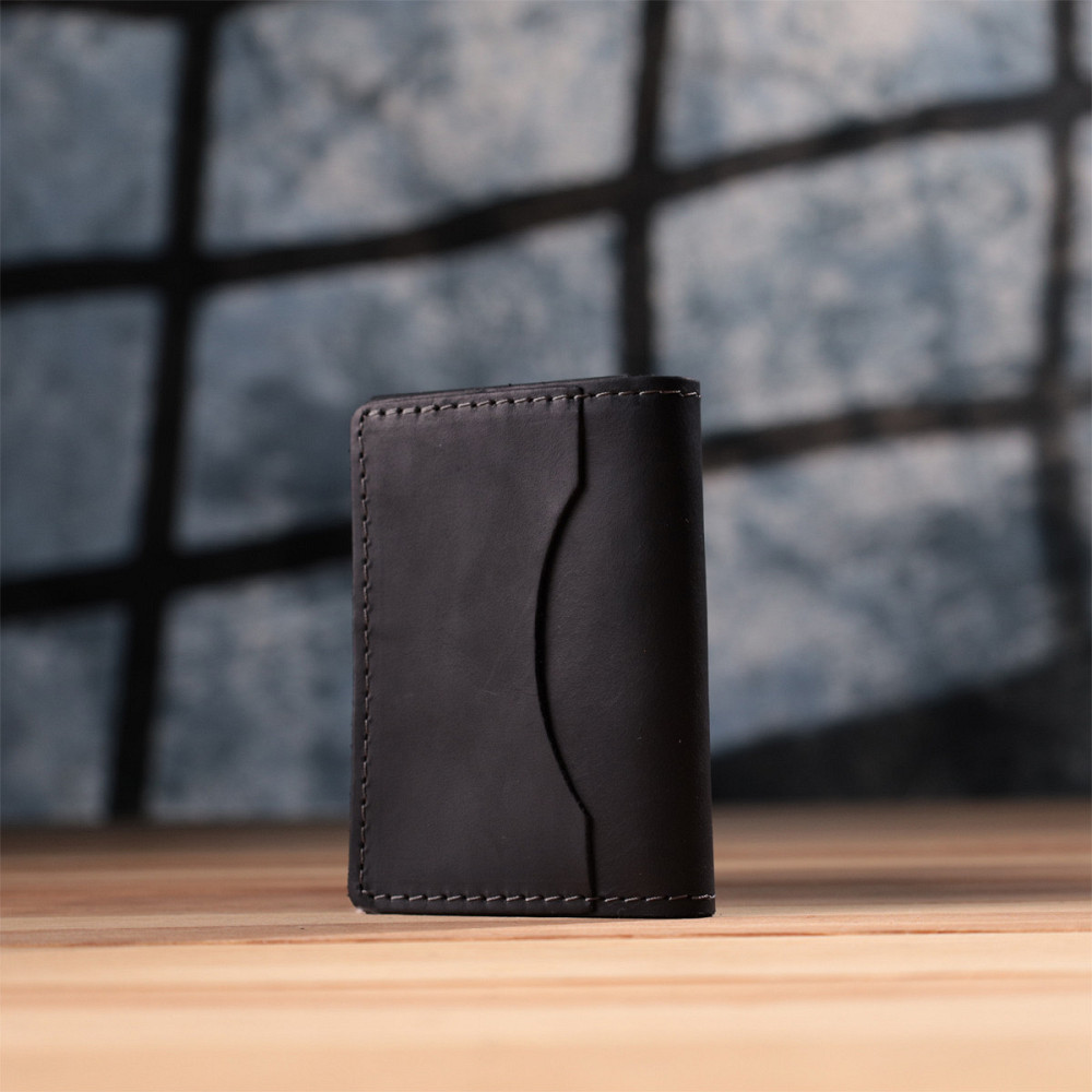 Превосходная обложка на автодокументы в винтажной коже GRANDE PELLE 22872 Черный Киев - изображение 2