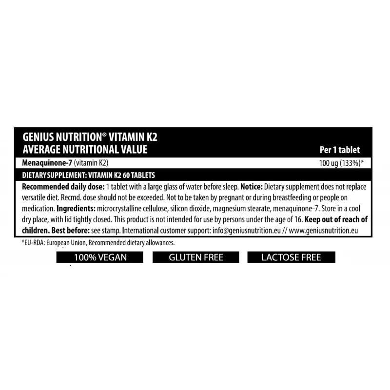 Вітаміни та мінерали Vitamin K2 60 tabs Луцк - изображение 2