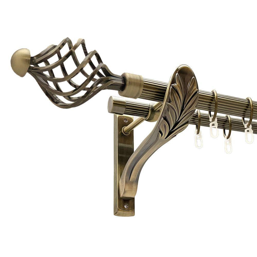 Карниз Orvit Арезо металевий дворядний ретро рифлена труба кільце металеве Антик 25\19 мм 300 см (00-00016493) Львов - изображение 1