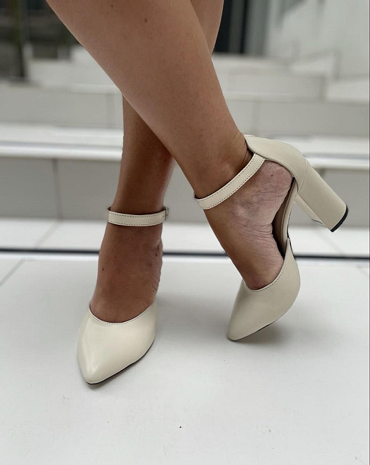 Wright Босоніжки жіночі бежеві WRIGHT 9535 шкіряні / Босоніжки на підборах із закритим носком 3 Коломыя - изображение 9