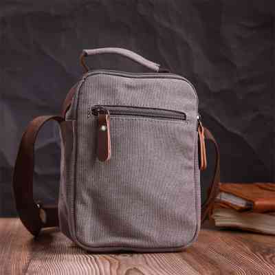 Сумка Vintage Чоловіча з щільного текстилю Сіра (22217) Вінниця