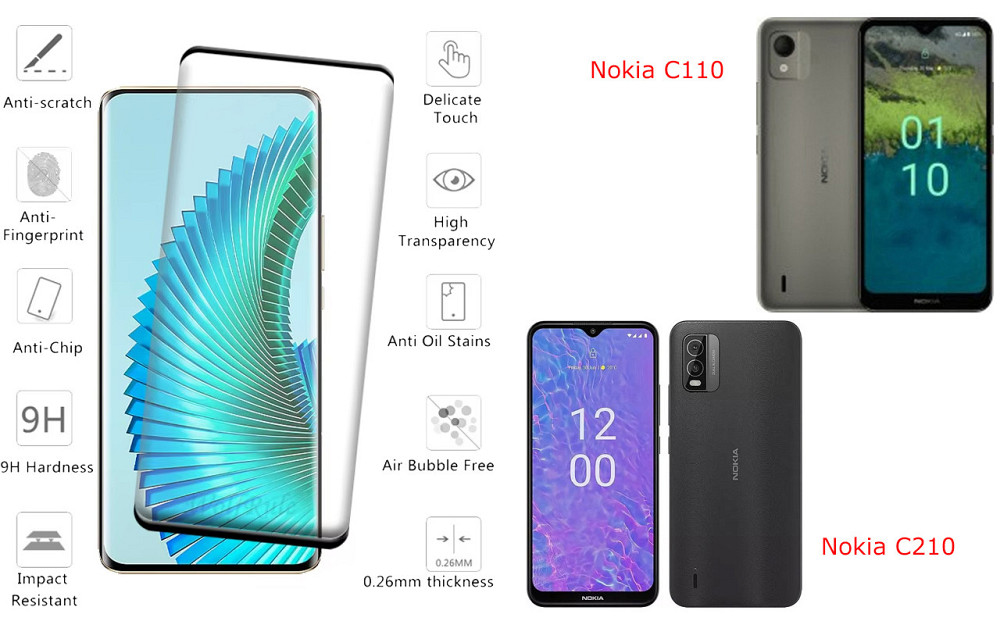 Захисне скло HyperGlass Pro для Nokia C110, Nokia C210 – максимальна чутливість та захист Київ - фото 2