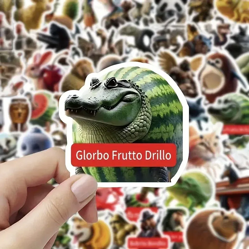 Набор наклеек «TungTungTungTung Sahur» – 50 шт. абсурдных мемных стикеров с животными и фантазийными существами Киев - изображение 7