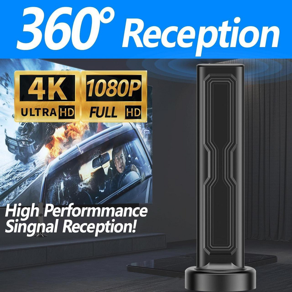 Антена COMBLU 2024 чорна до 780 миль підсилювач Smart IC 360° HDTV 4K 1080p внутрішня/зовнішня портативна Київ - фото 6