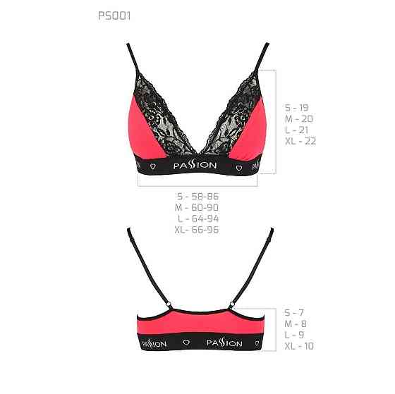 Еластичний топ з мереживом Passion PS001 TOP L, red-black Sex Aura Київ